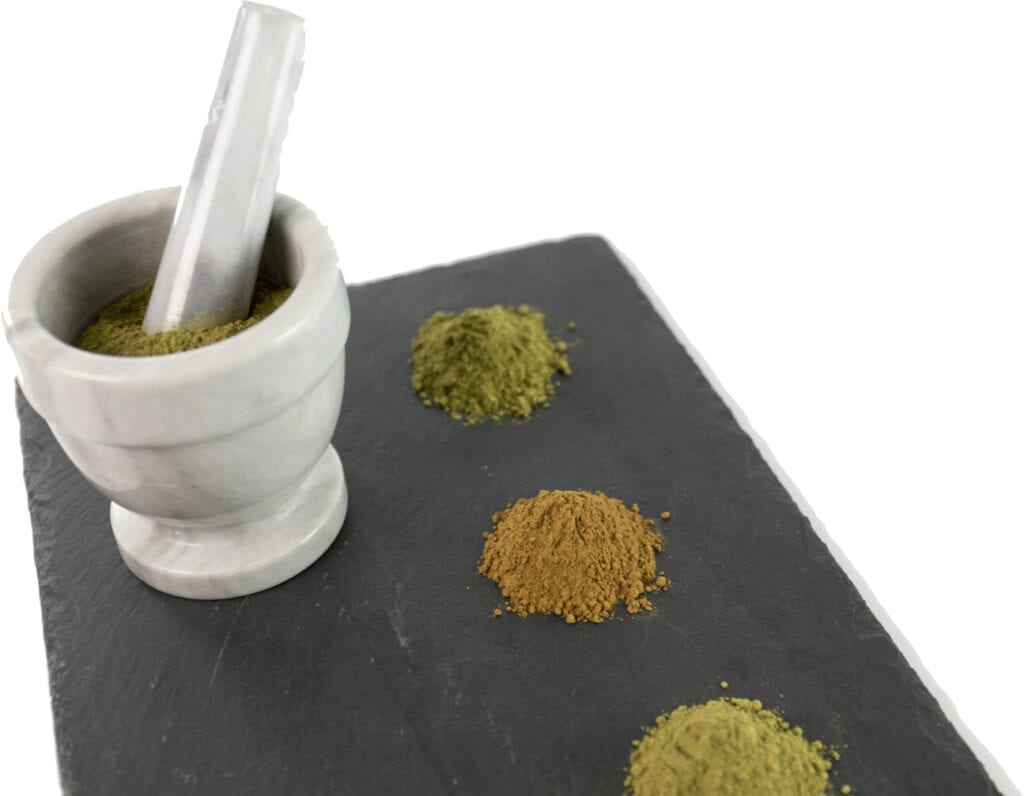 Kratom tray Lab Tested Kratom Powder with Mortar and Pestle