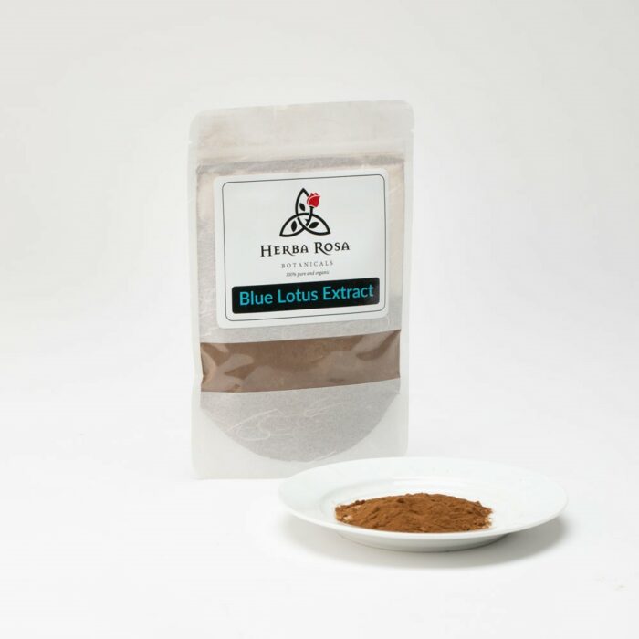Herba Rosa's bag of Blue Lotus extract powder with a white background.
